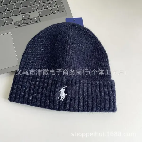 Ralph Lauren Polo Bear Embroidered Knit Beanie Hat - 6
