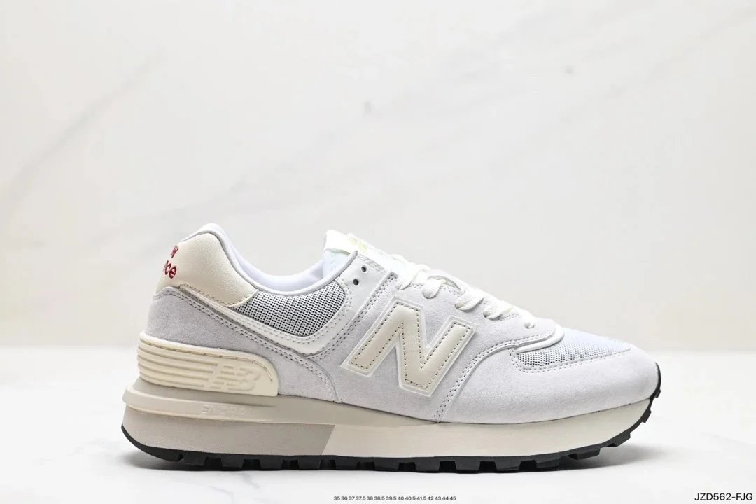 New Balance 574 Navy Suede White Sneakers - 10
