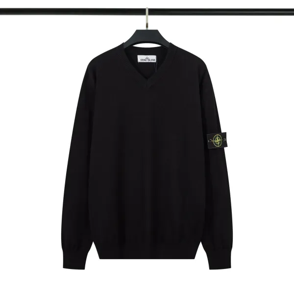 Stone Island V-Neck Sweater Gray - 6