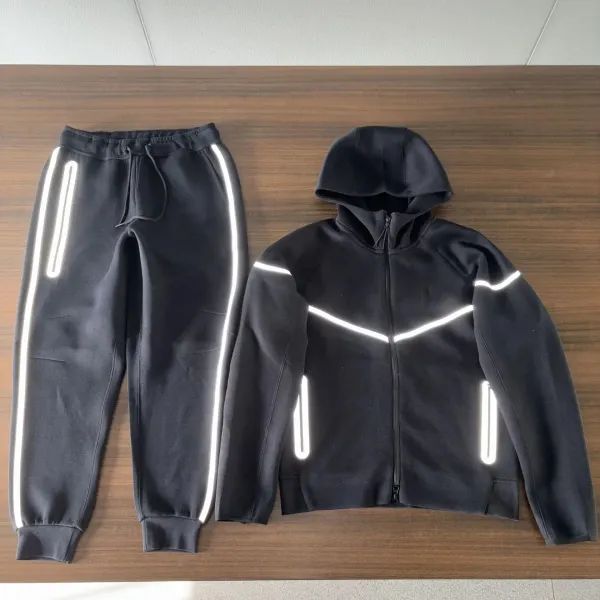 Nike Tech Fleece Reflective Black Tracksuit - 1