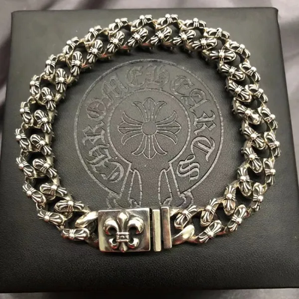 Chrome Hearts Fleur-de-Lis Chain Bracelet Silver Jewelry - 1