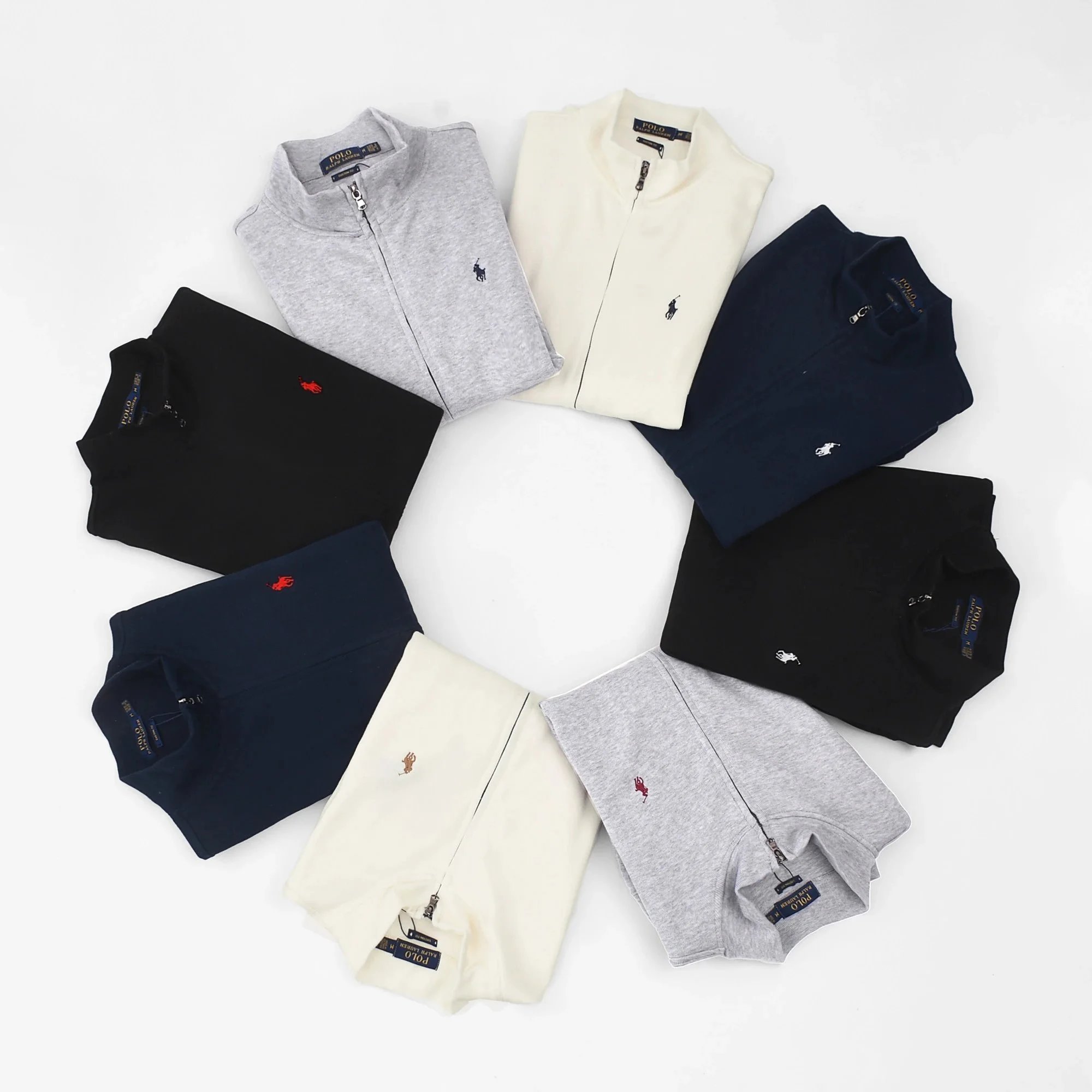 Ralph Lauren Polo Bear Half-Zip Sweater Beige - 5