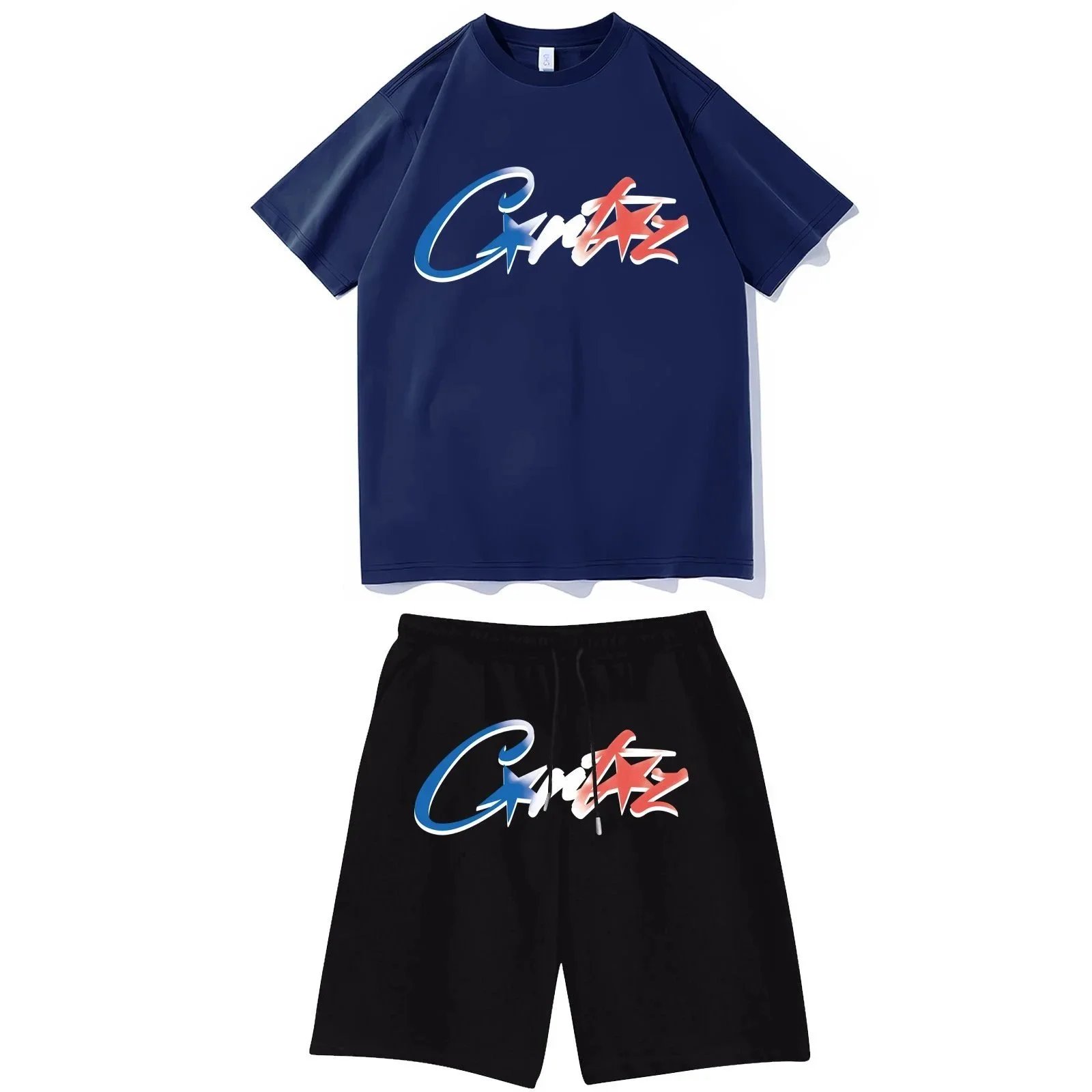 Cuntz Streetwear Set Navy T-Shirt and Black Shorts - 1