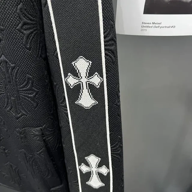 Unbranded Jackets Black embossed cross-pattern zip-up track jacket product detail image 10