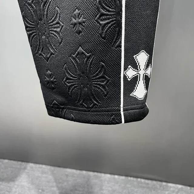 Unbranded Jackets Black embossed cross-pattern zip-up track jacket product detail image 14