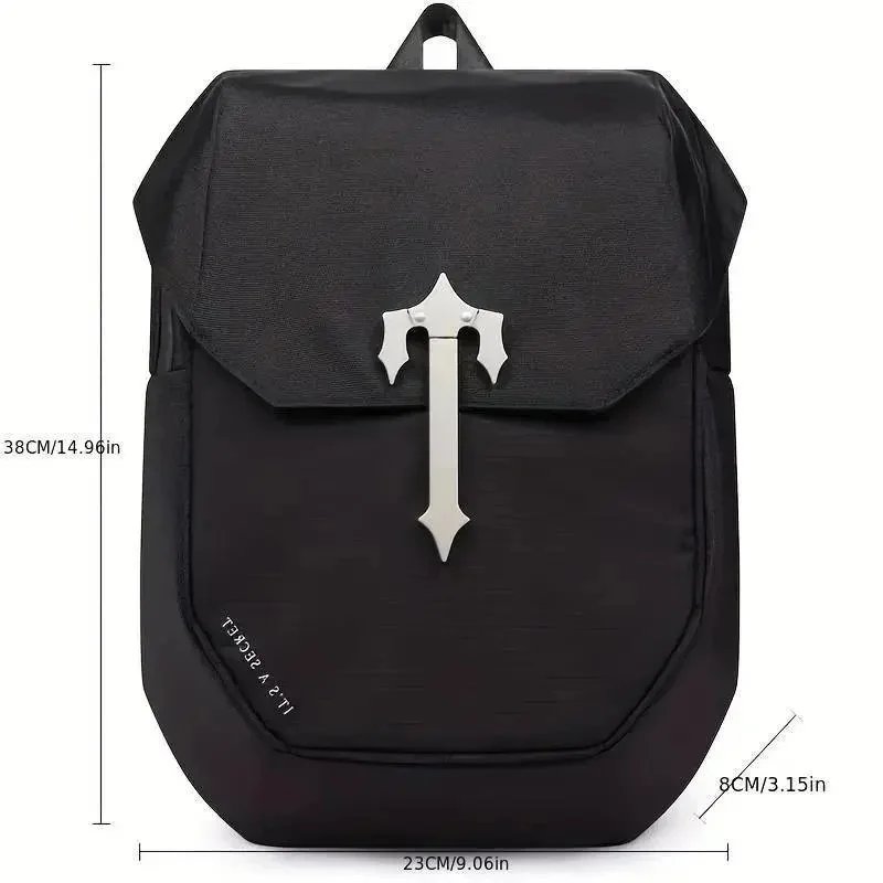 Unbranded Backpacks Flap Backpack with Sword-Shaped Metal Clasp image 2