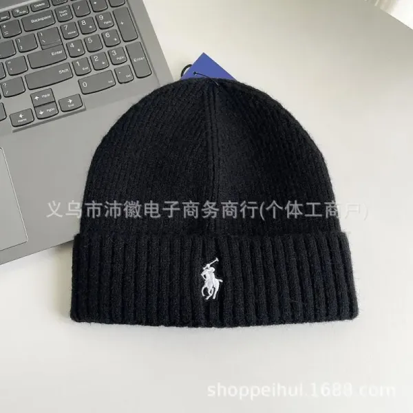 Ralph Lauren Polo Bear Embroidered Knit Beanie Hat - 5