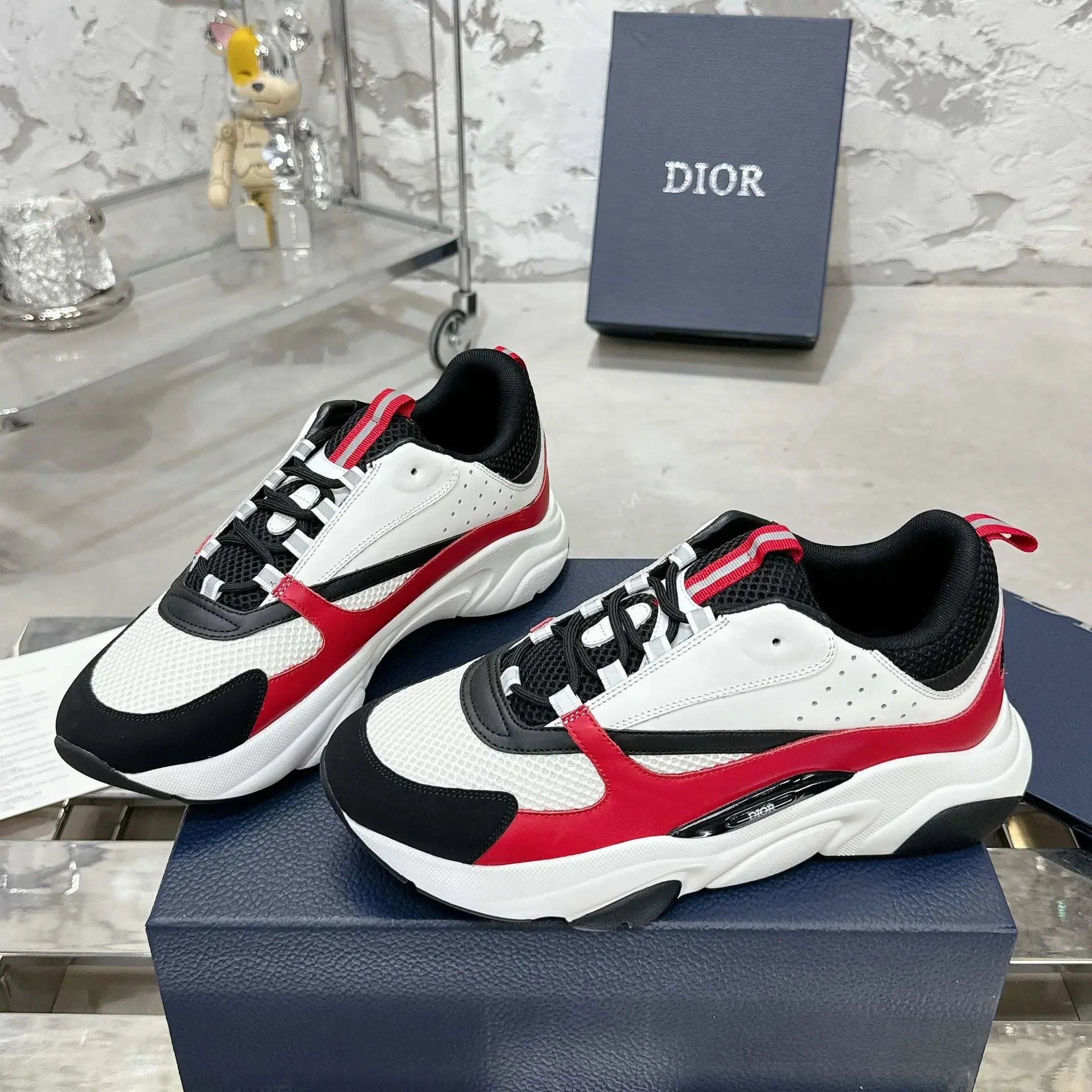 Dior B23 Low White Blue Black Sneakers Chunky Sneakers - 7