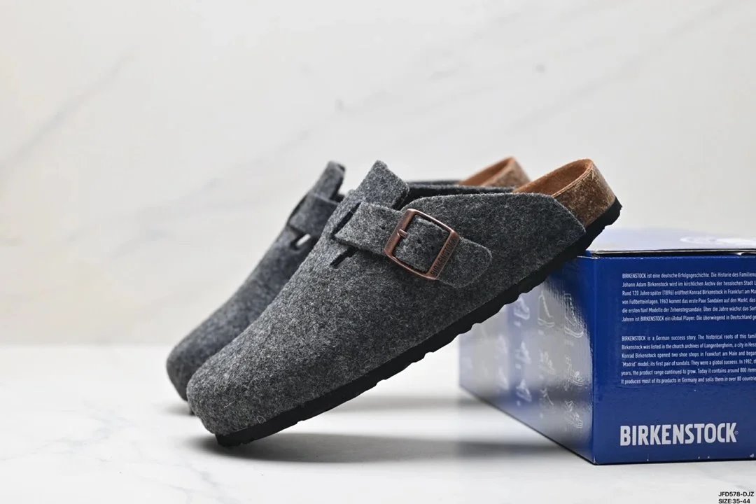 Birkenstock Boston Shearling-Lined Suede Taupe Casual Shoes - 10