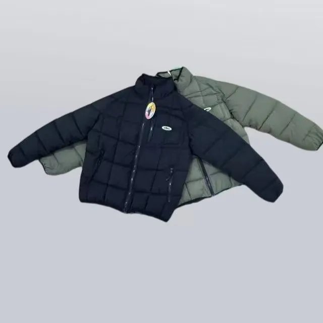Men's Reversible Puffer Jacket - Black and Olive Green