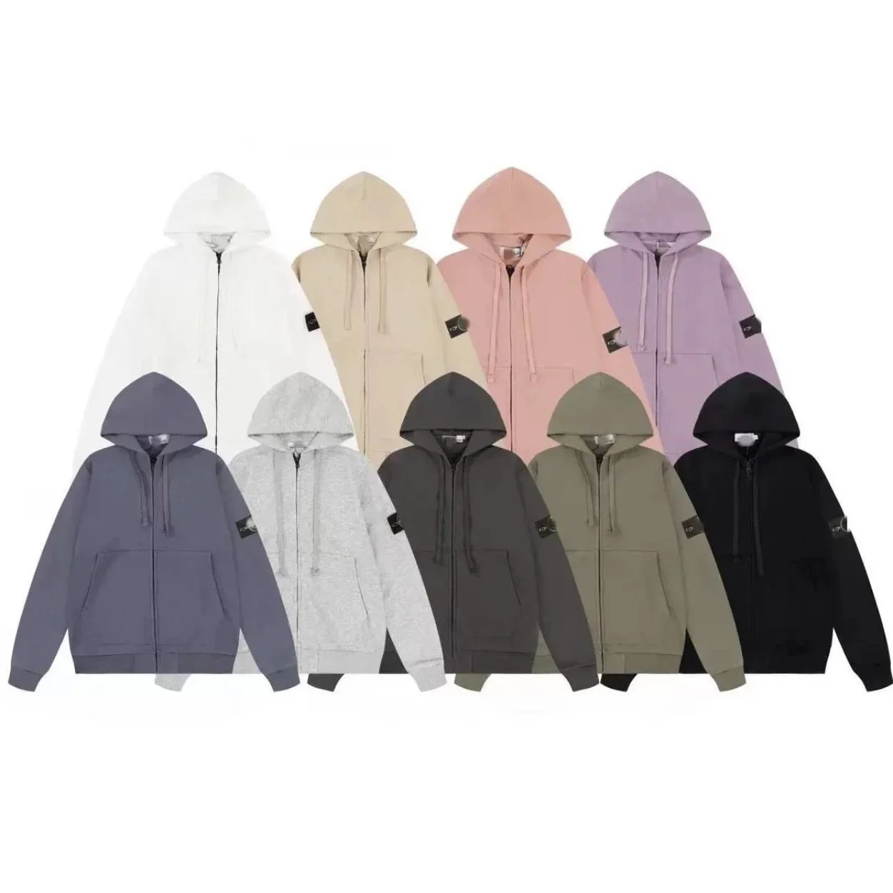 Stone Island Hooded Zip-Up Sweatshirts [13 styles]