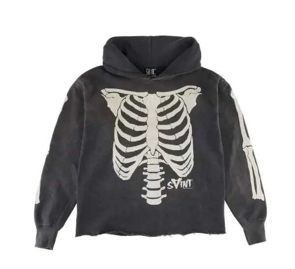 Saint Tears Skeleton Ribcage Long-Sleeve T-Shirt Black - 22