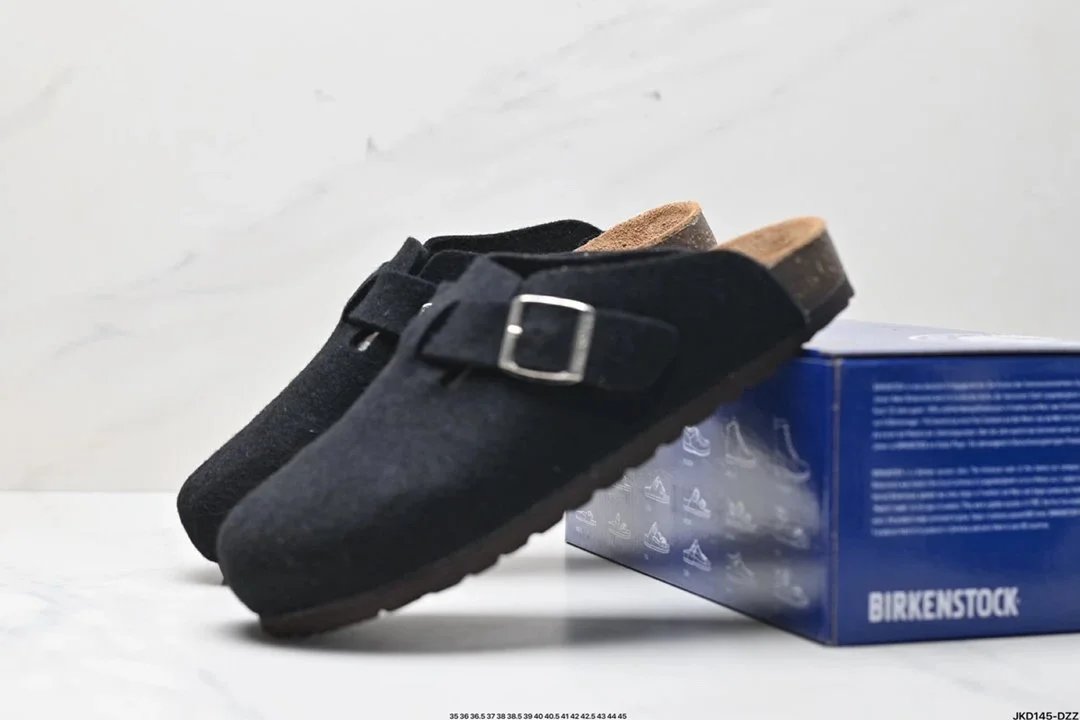 Birkenstock Boston Shearling-Lined Suede Taupe Casual Shoes - 8