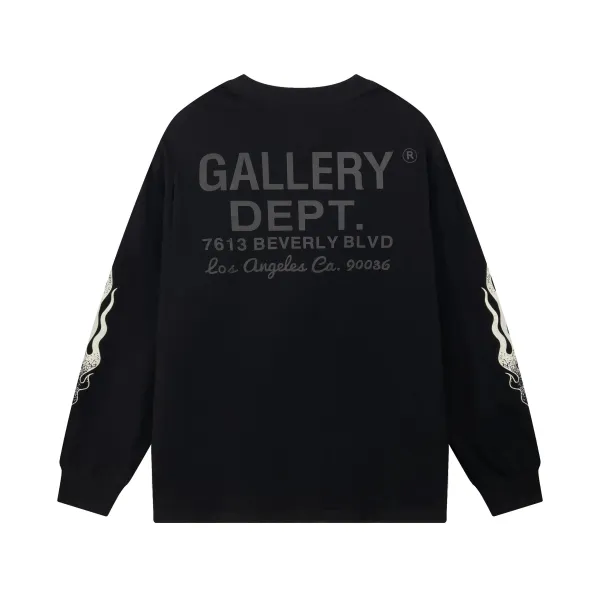 Gallery Dept. Flame Sleeve Long-Sleeve T-Shirt Black - 8