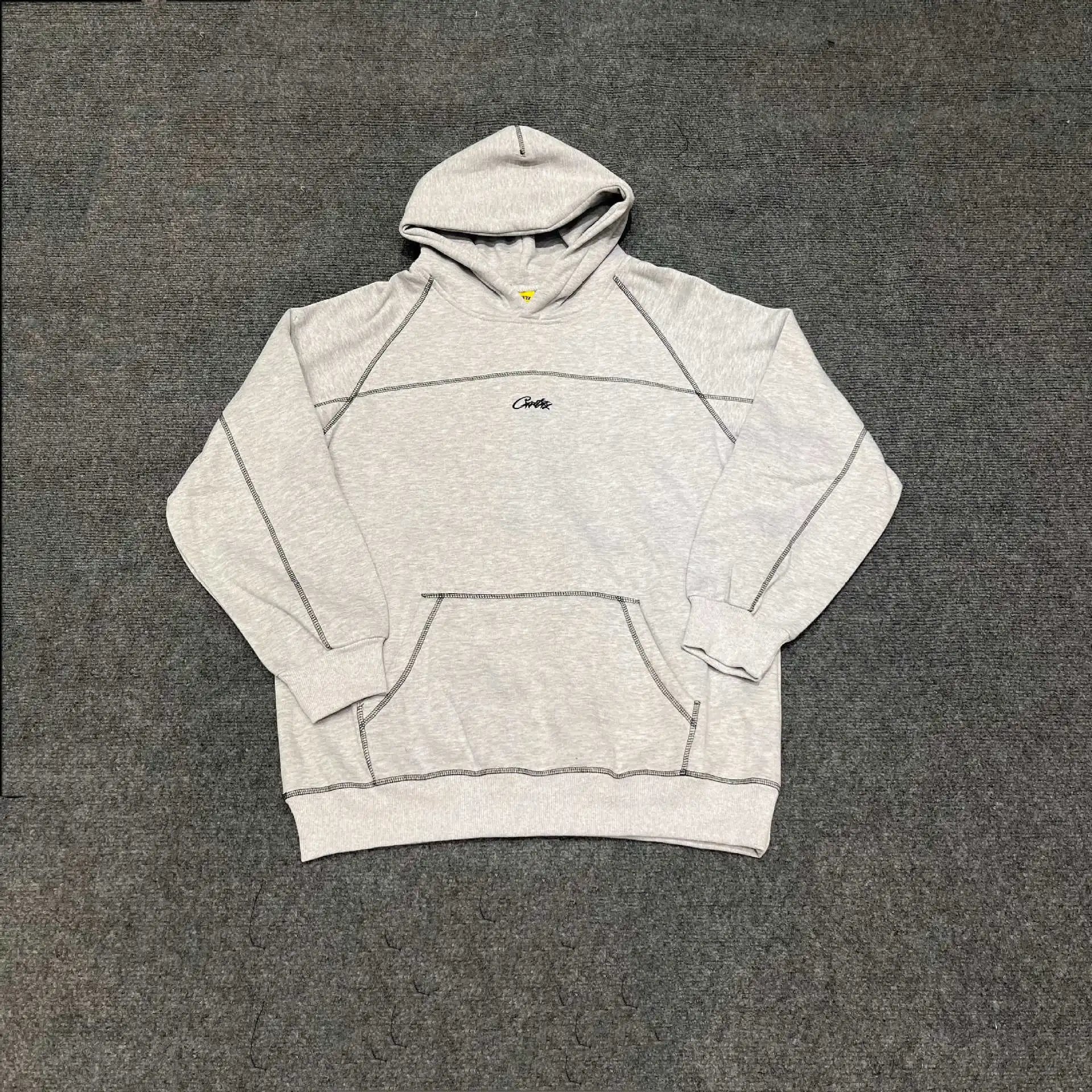 Vintage Hip-Hop Patchwork Hoodie Sweatpant Set photo 4