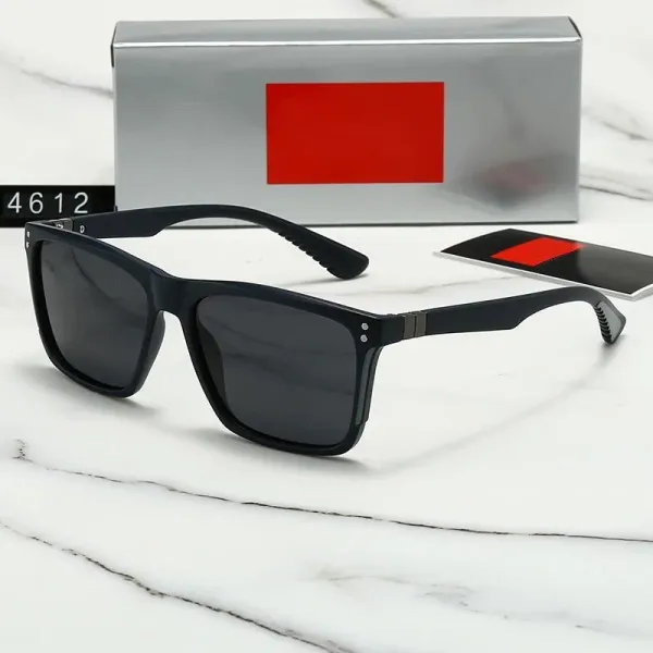 Design Rectangular Polarized Sunglasses Black - 1