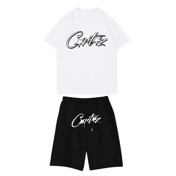 Critz Casual Set White/Black T-Shirt and Shorts - 1