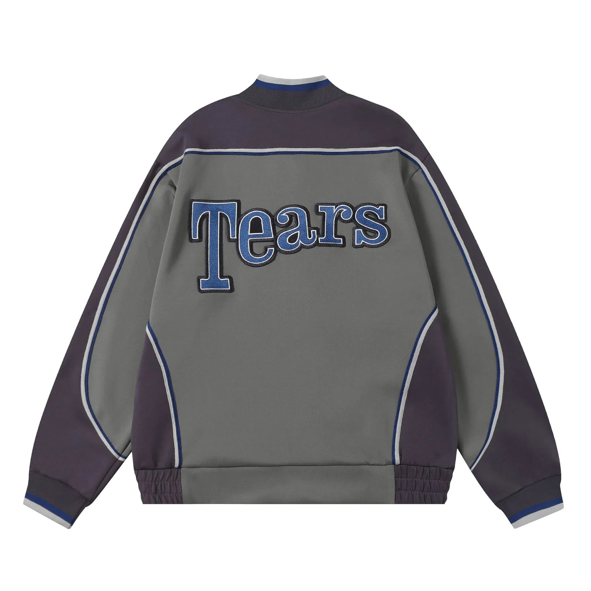 Saint Tears Denim Lettering Bomber Jacket White Green - 11
