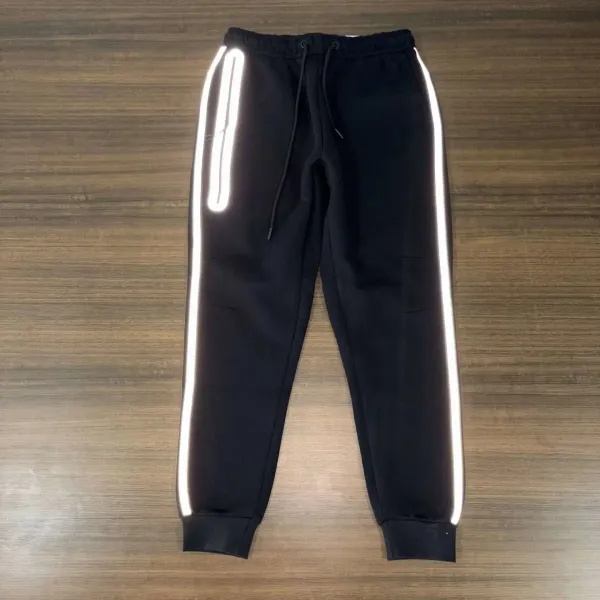 Design Reflective Stripe Jogger Pants Black - 1