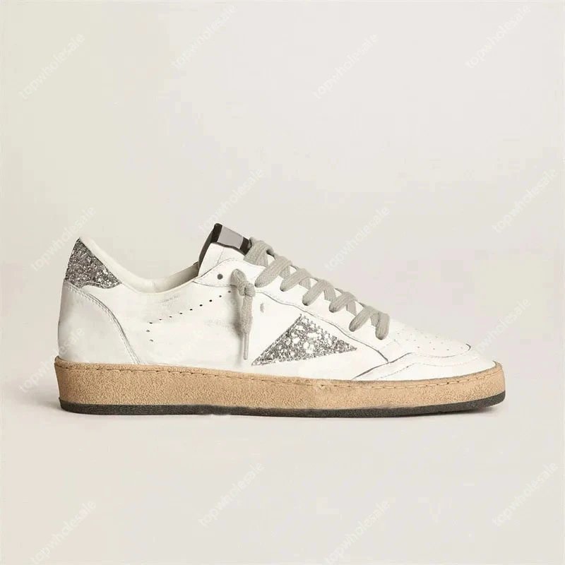 Golden Goose Deluxe Brand Super-Star Glitter White Sneakers
