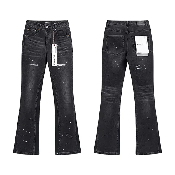 Amiri Paint Splatter Distressed Jeans Black Multicolor - 36