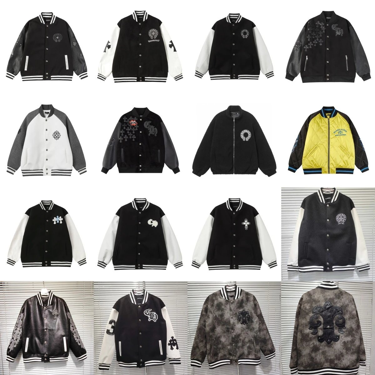 Chrome Hearts Cross Patch Varsity Bomber Jacket