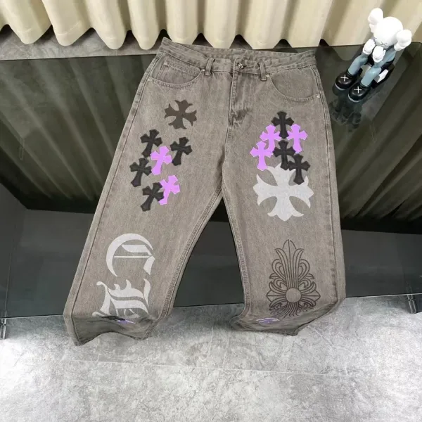 Chrome Hearts Cross-Embellished Straight-Leg Jeans Blue - 16