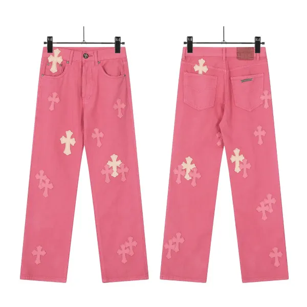 Chrome Hearts Cross-Embellished Straight-Leg Jeans Blue - 34