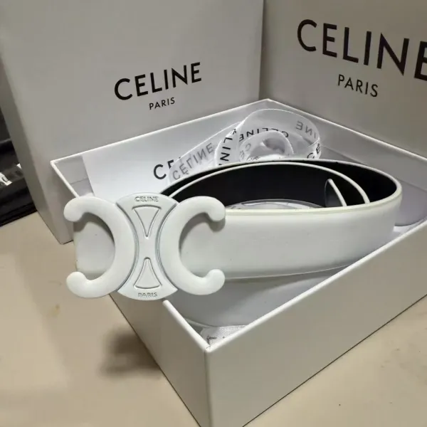 Celine Triomphe Belt Black Leather Belt - 6