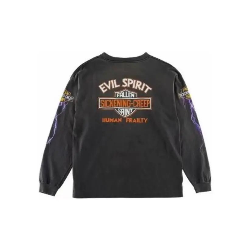 Saint Tears Skeleton Ribcage Long-Sleeve T-Shirt Black - 83