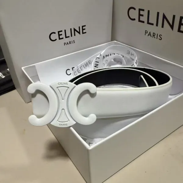 Celine Triomphe Belt Black Leather Belt - 4