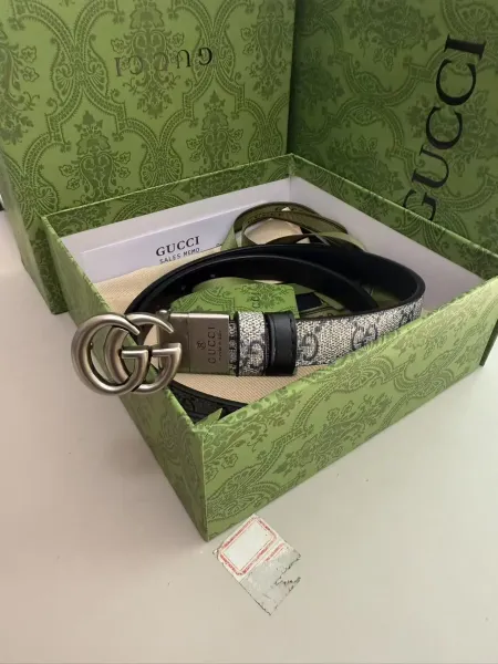 Gucci GG Marmont Belt Black Leather with Gold-Tone Buckle - 3