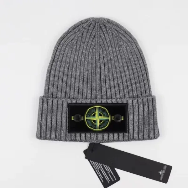 Stone Island Pixelated Compass Beanie Black - 3