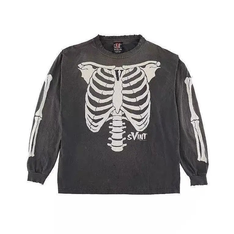 Saint Tears Skeleton Ribcage Long-Sleeve T-Shirt Black - 80
