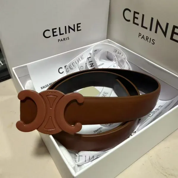 Celine Triomphe Belt Black Leather Belt - 5