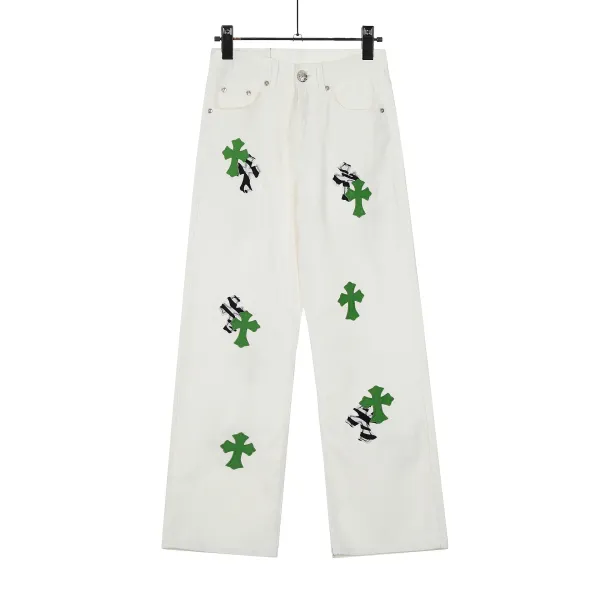Chrome Hearts Cross-Embellished Straight-Leg Jeans Blue - 7
