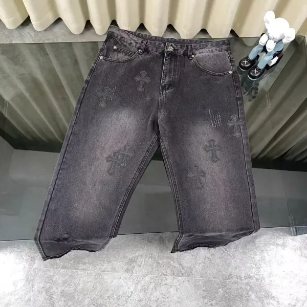 Chrome Hearts Cross-Embellished Straight-Leg Jeans Blue - 17