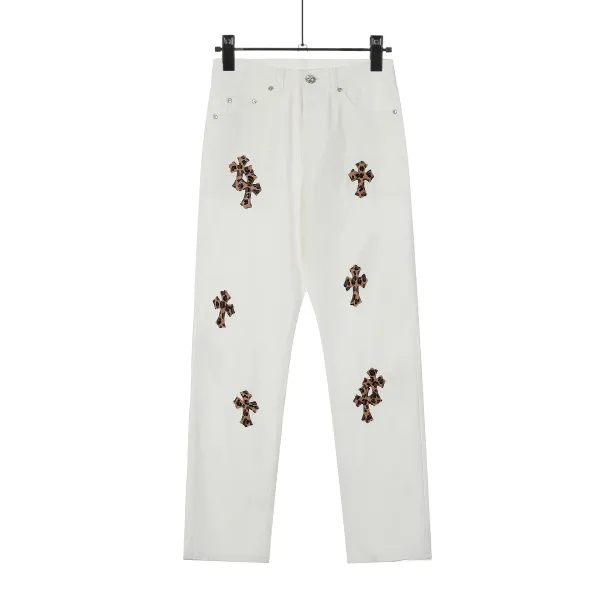 Chrome Hearts Cross-Embellished Straight-Leg Jeans Blue - 8
