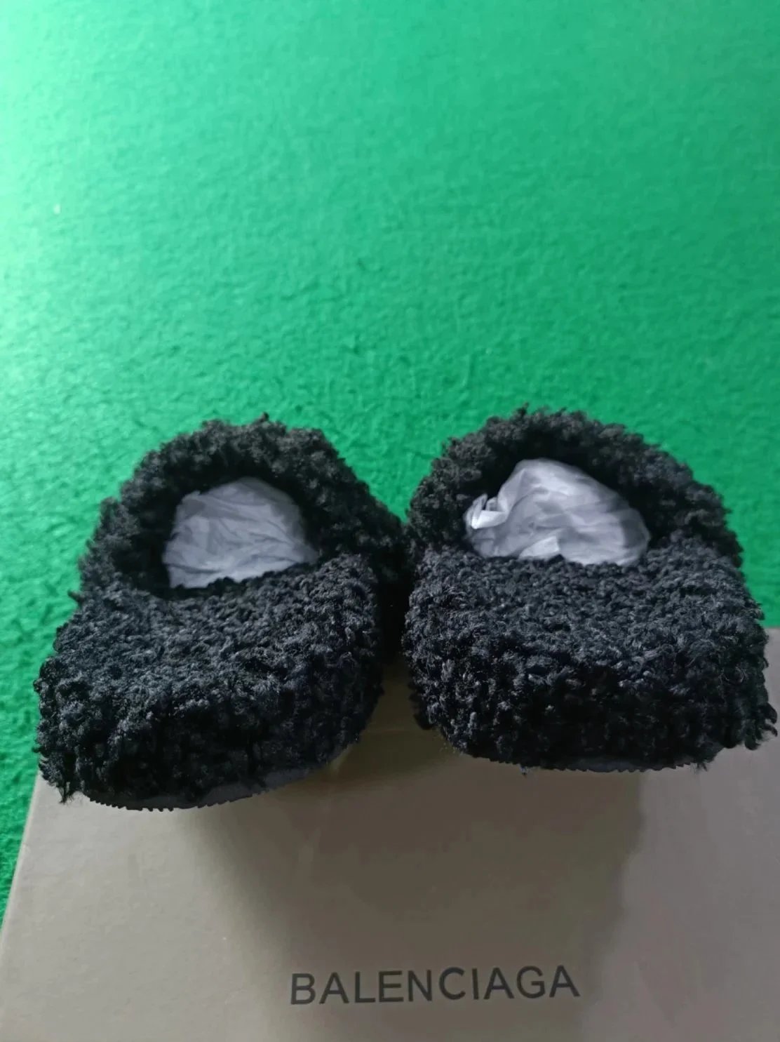 Balenciaga Triple Stripe Furry Slides White Slippers - 6
