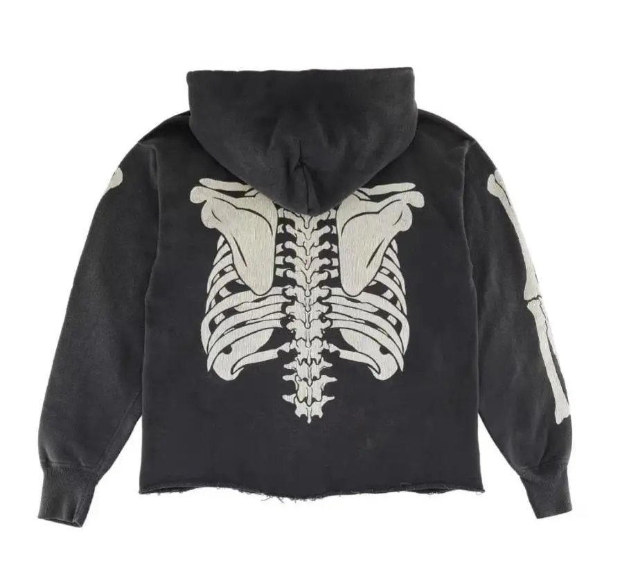 Saint Tears Skeleton Ribcage Long-Sleeve T-Shirt Black - 23
