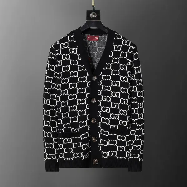 Gucci GG Monogram Knit Cardigan Black - 1