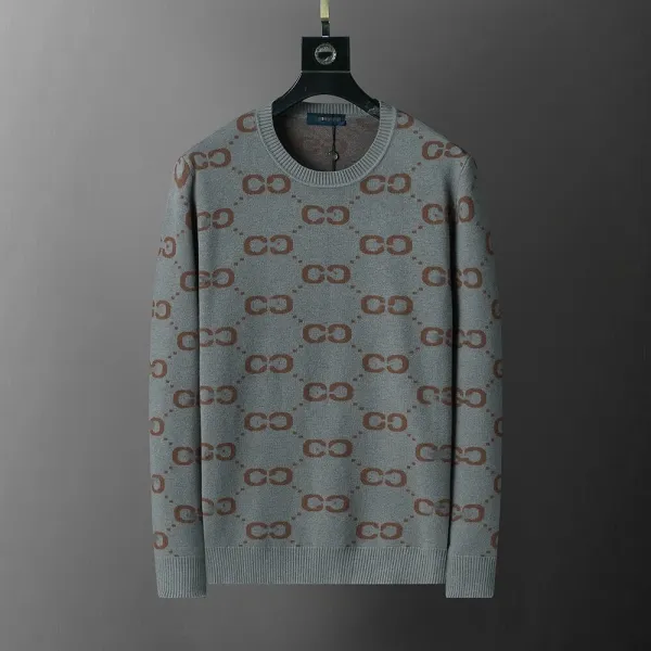 Gucci GG Monogram Knit Sweater Gray - 1