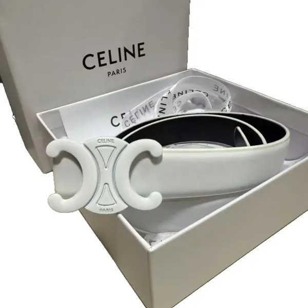 Celine Triomphe Belt Black Leather Belt - 3