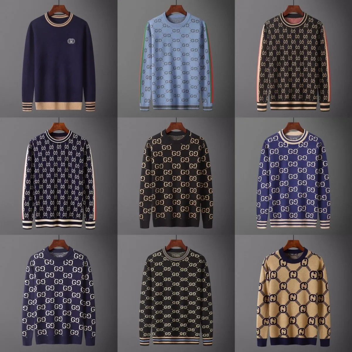 Gucci Unisex Knit Sweater with Repeating Monogram Pattern