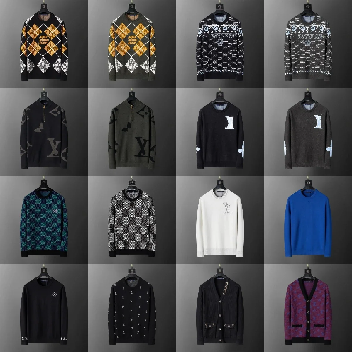 Louis Vuitton Monogram Argyle & Checkerboard Sweaters [16 Styles]