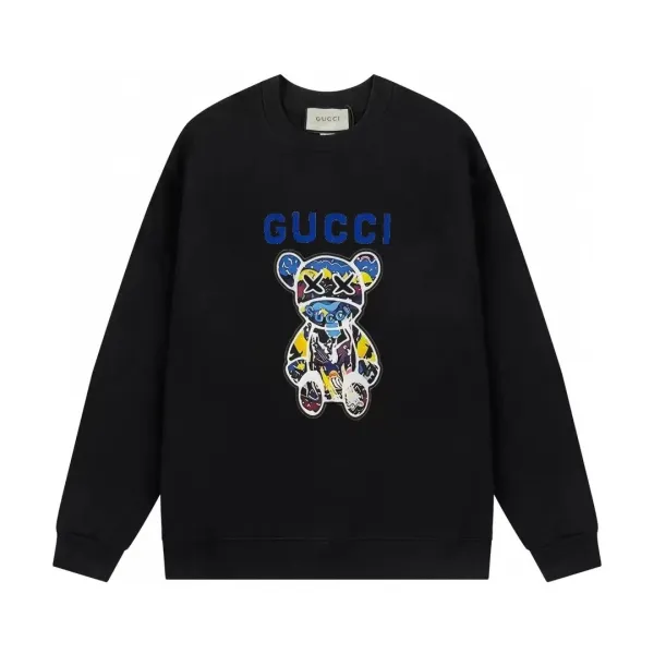 Gucci Bear Print Black Hoodie - 1