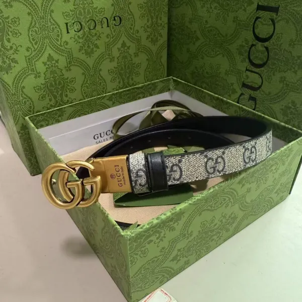Gucci GG Marmont Belt Black Leather with Gold-Tone Buckle - 9