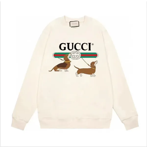 Gucci Dog Print Hoodie Beige - 1