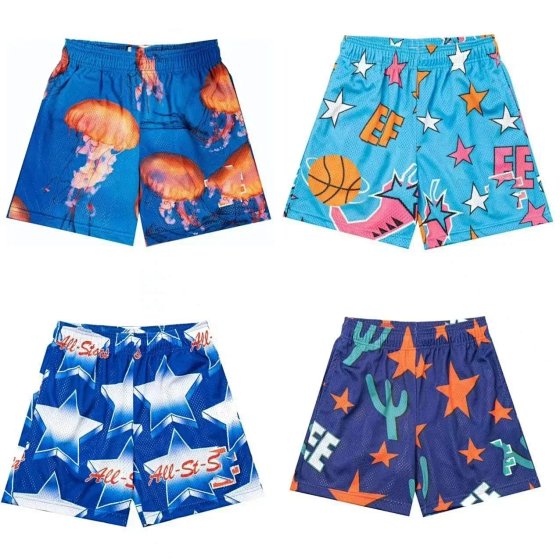American Style Athletic Shorts for Men Women - Summer 4-Inch Mesh Quick-Dry Loose Fit Above Knee Couple Shorts SRCN