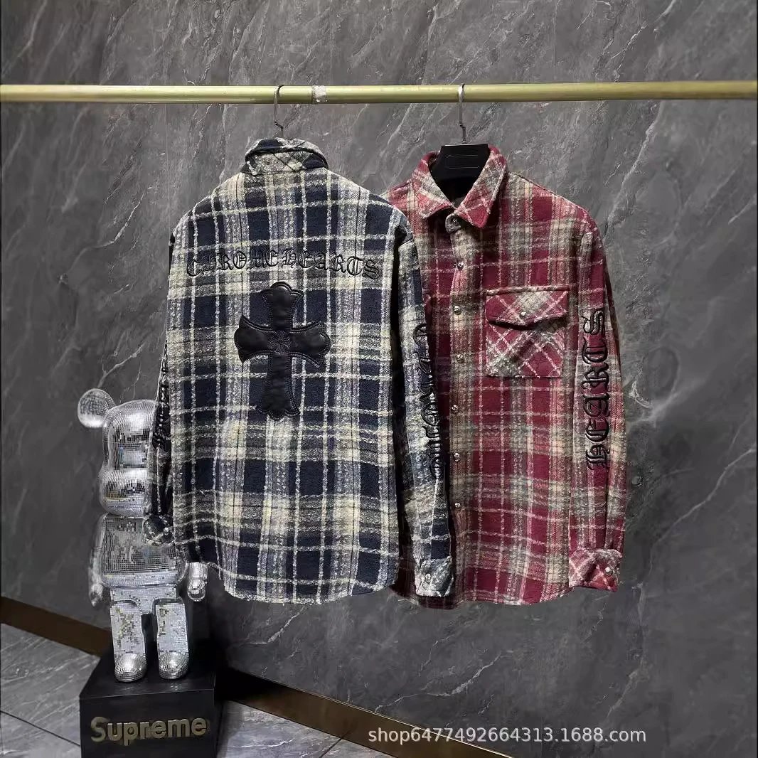 Autumn/Winter Embroidered Sanskrit Cross Shirt